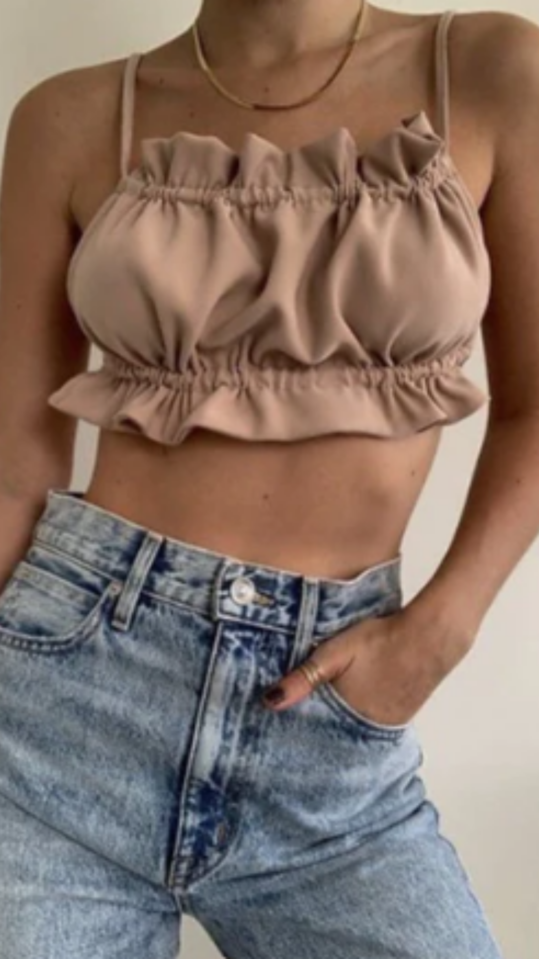 Crop top fruncido