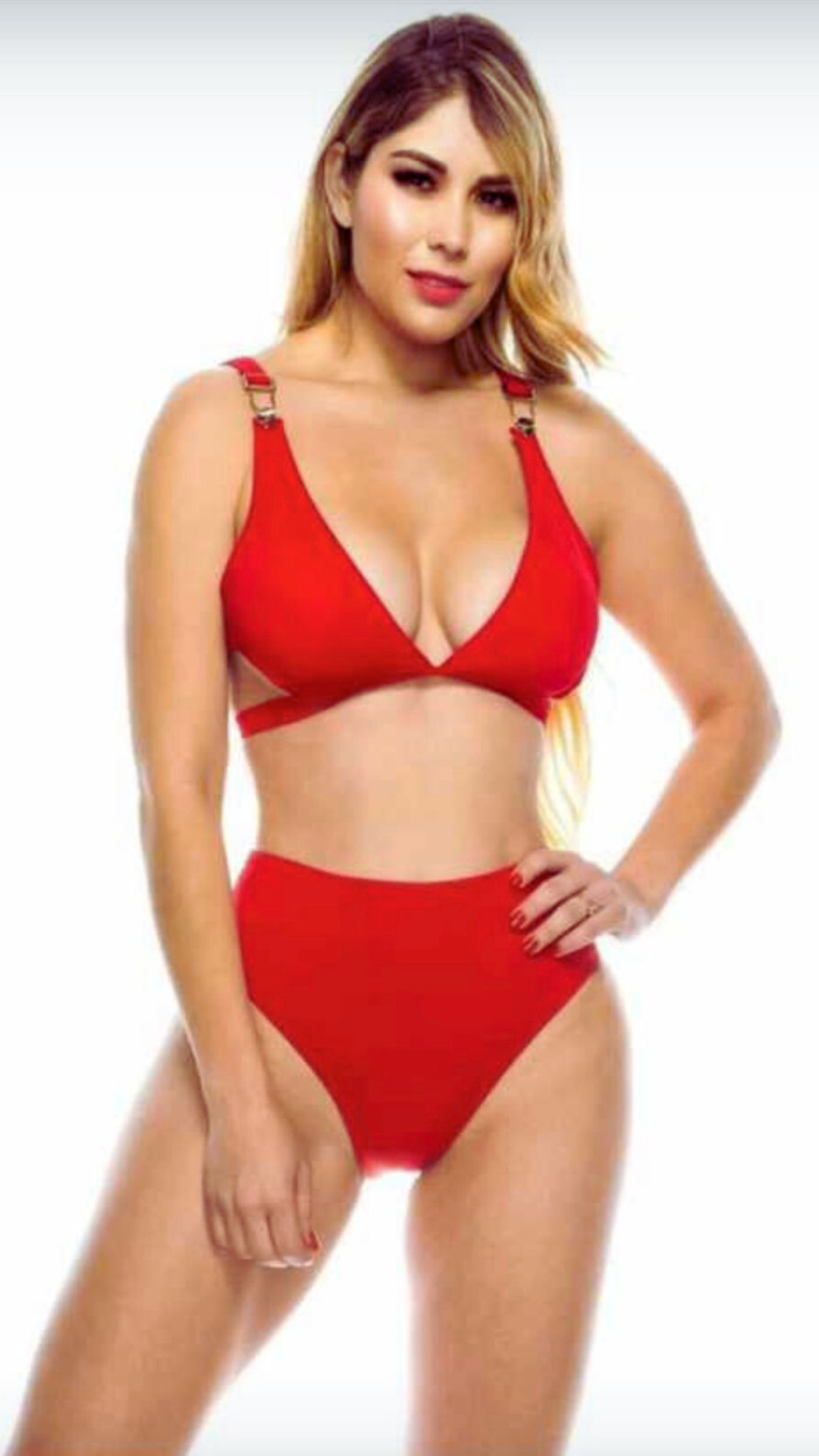 Bikini con abertura rojo