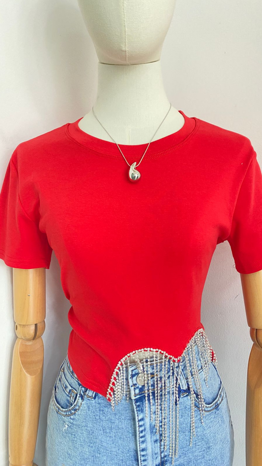 Blusa roja de corazón